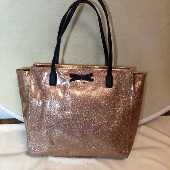 Kate Spade NWOT Glittering Rose Gold Tote - Picture 8 of 14